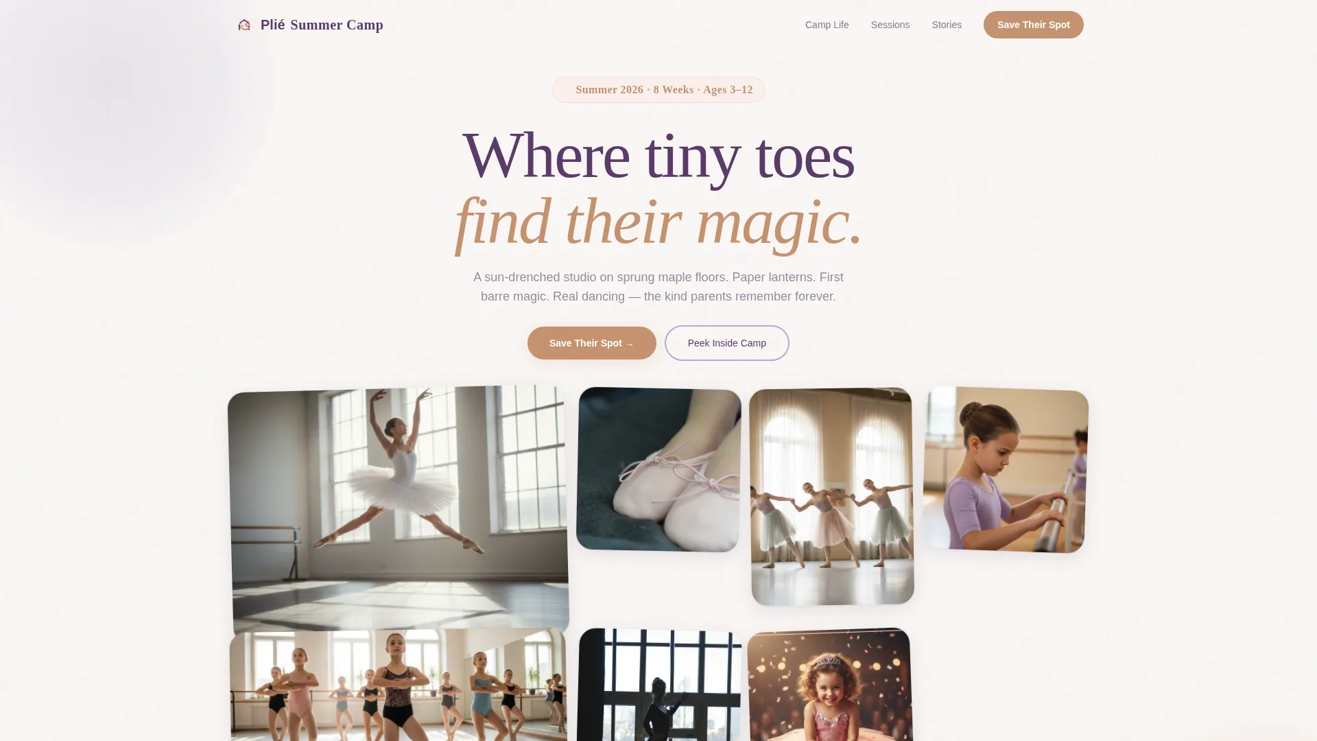 Kids Ballet Specialist Booking Website Template