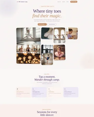 Kids Ballet Specialist Booking Website Template