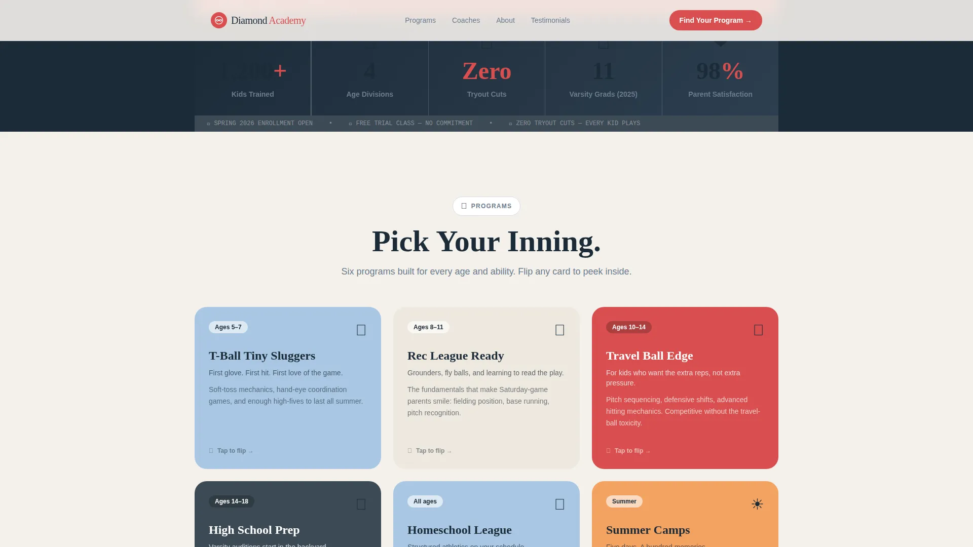 Kids Baseball Reviews Website Template