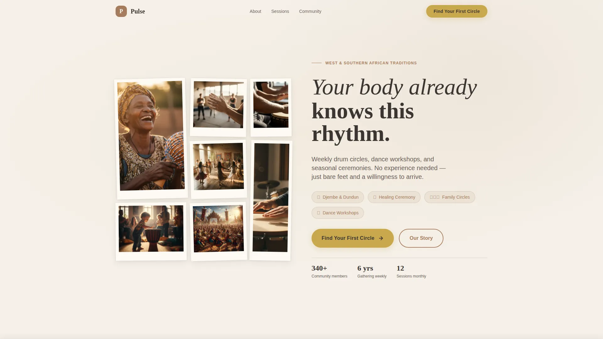 African Music & Dance Community Landing Page Template