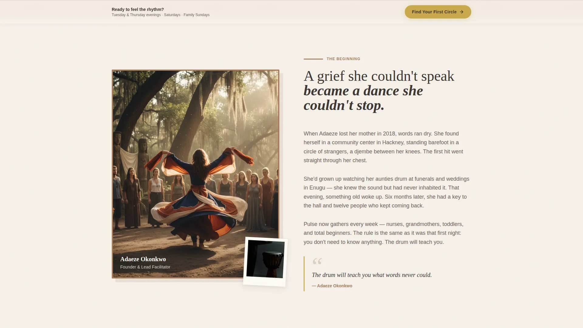 African Music & Dance Community Landing Page Template