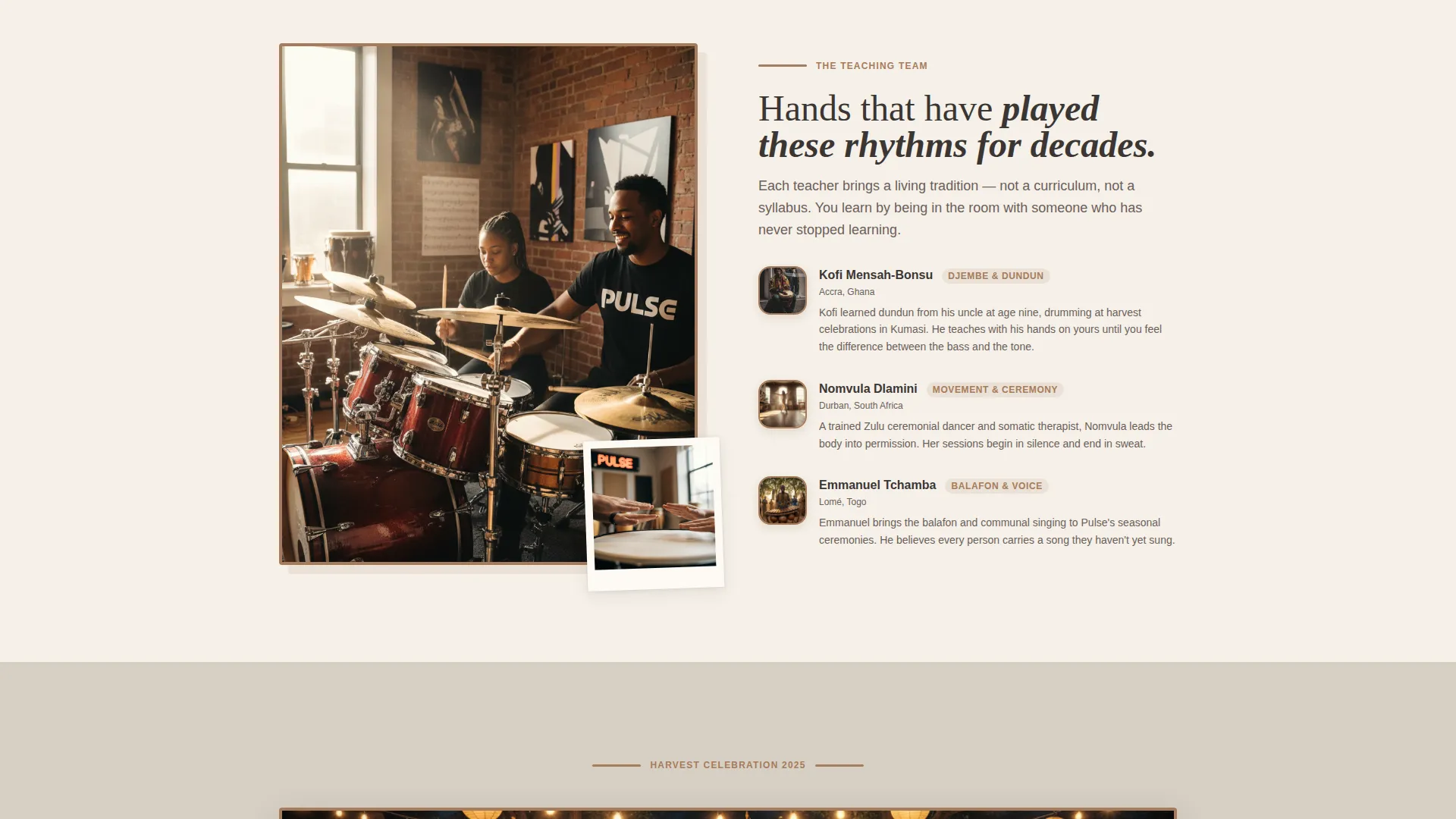 African Music & Dance Community Landing Page Template