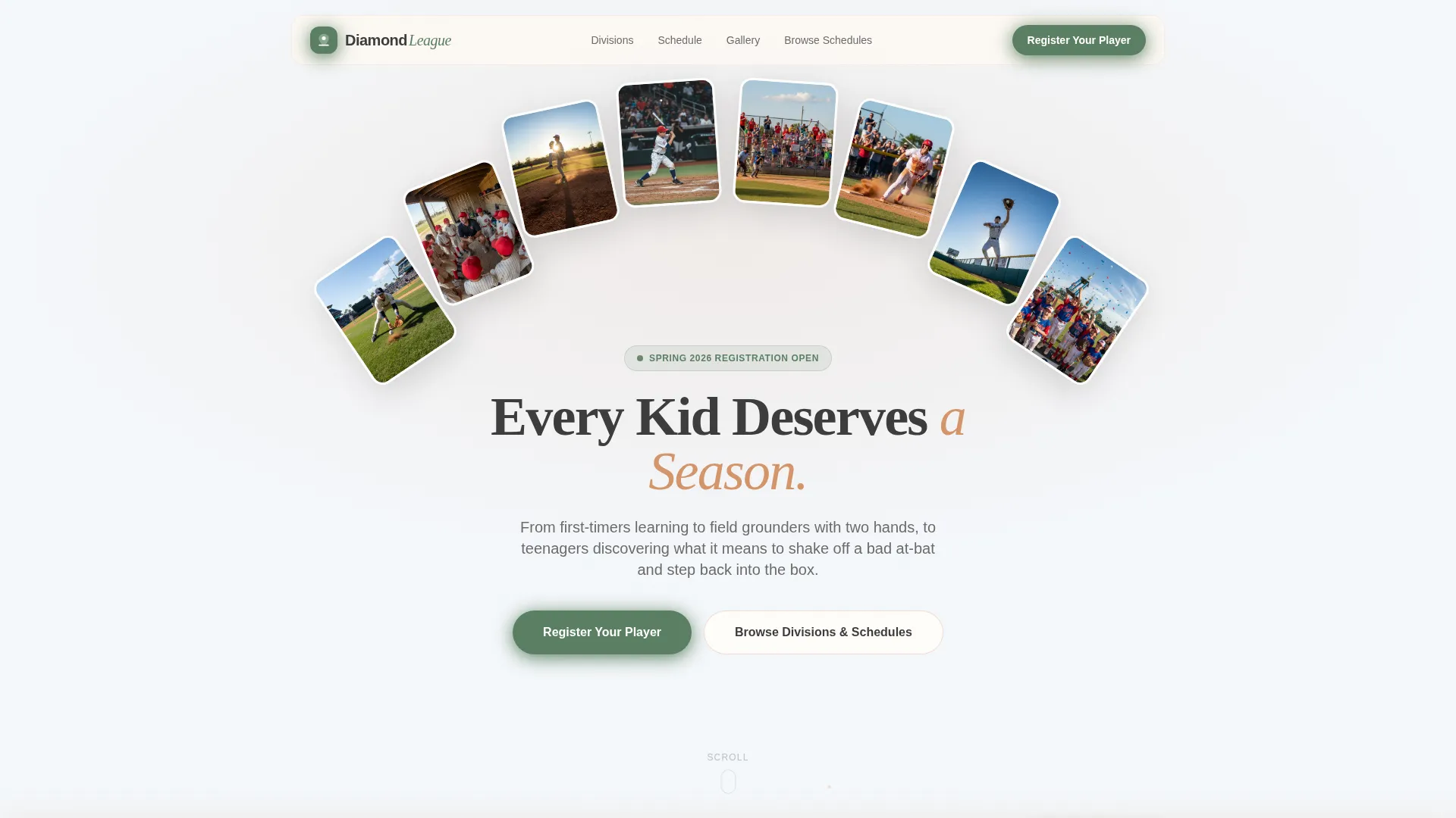 Kids Baseball Professional Website Template