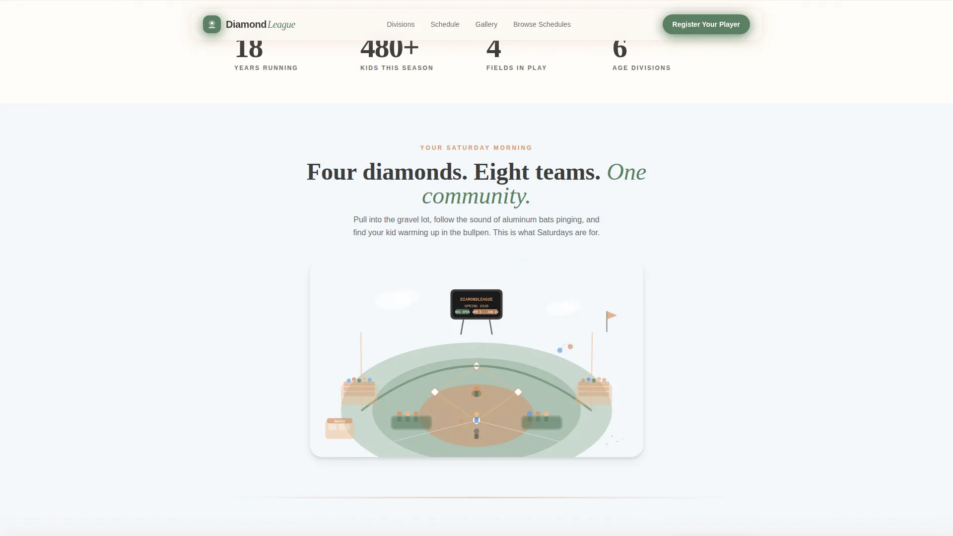 Kids Baseball Professional Website Template