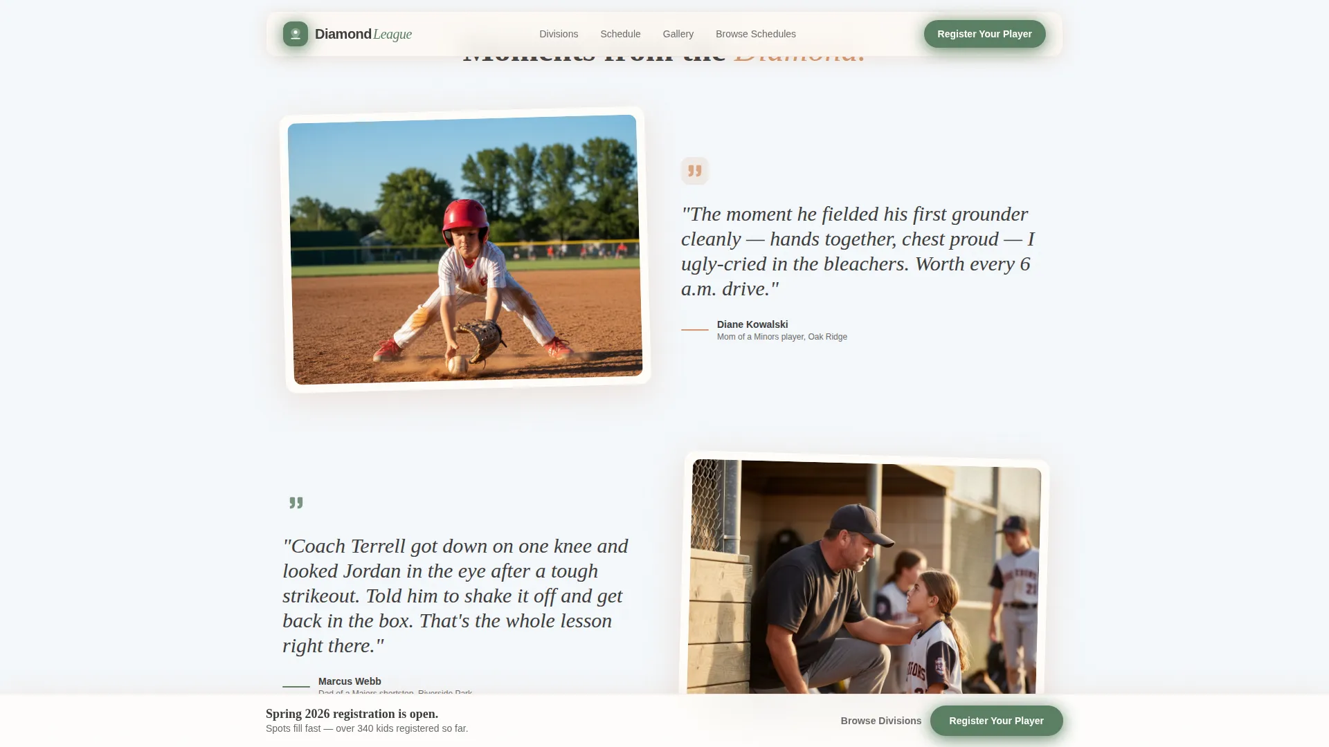 Kids Baseball Professional Website Template