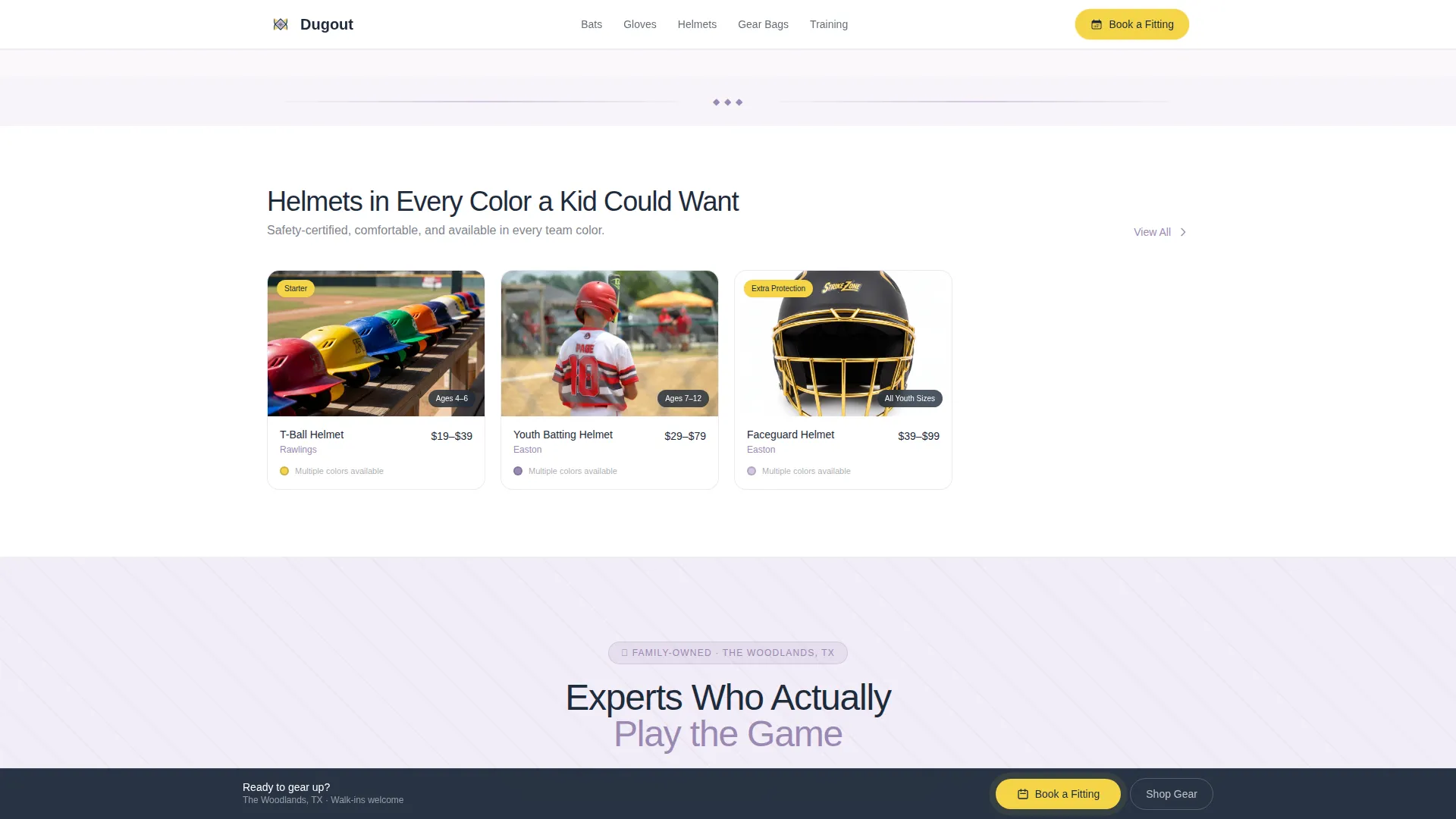 Kids Baseball Booking Website Template