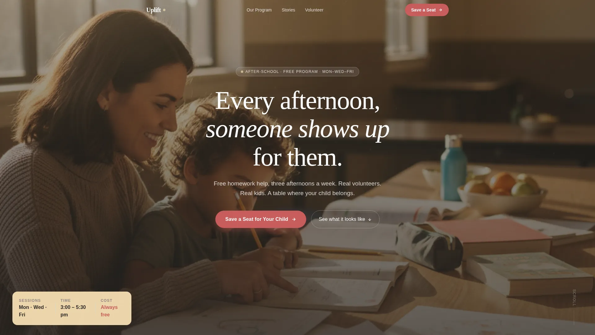 After-School Tutoring Nonprofit Landing Page