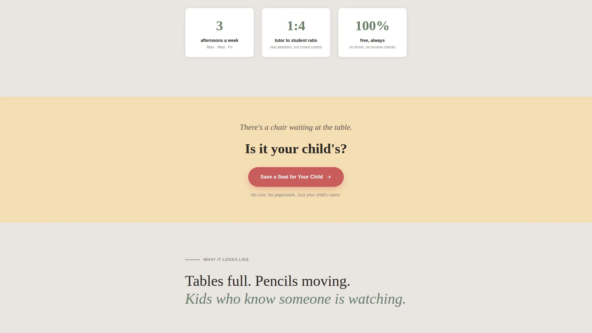 After-School Tutoring Nonprofit Landing Page