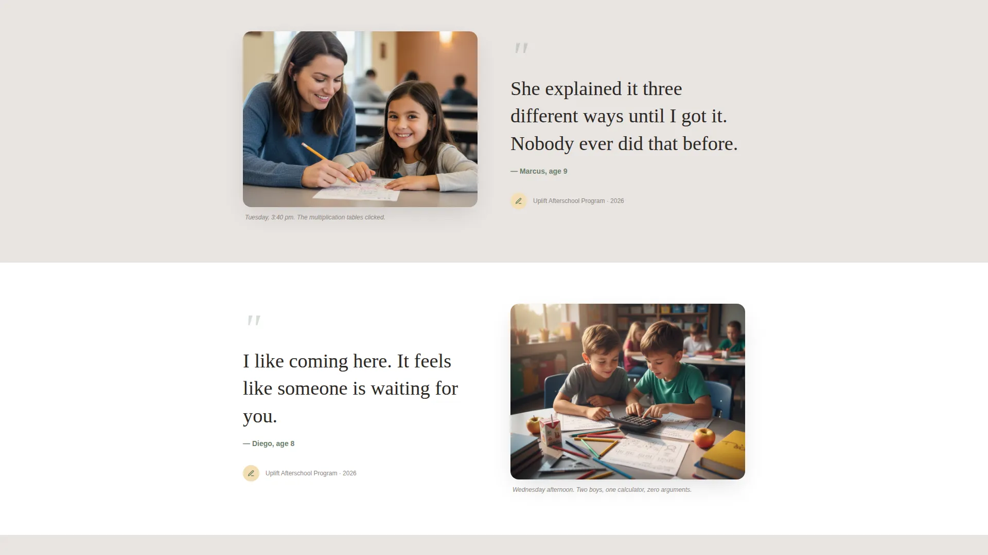 After-School Tutoring Nonprofit Landing Page