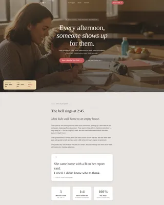 After-School Tutoring Nonprofit Landing Page