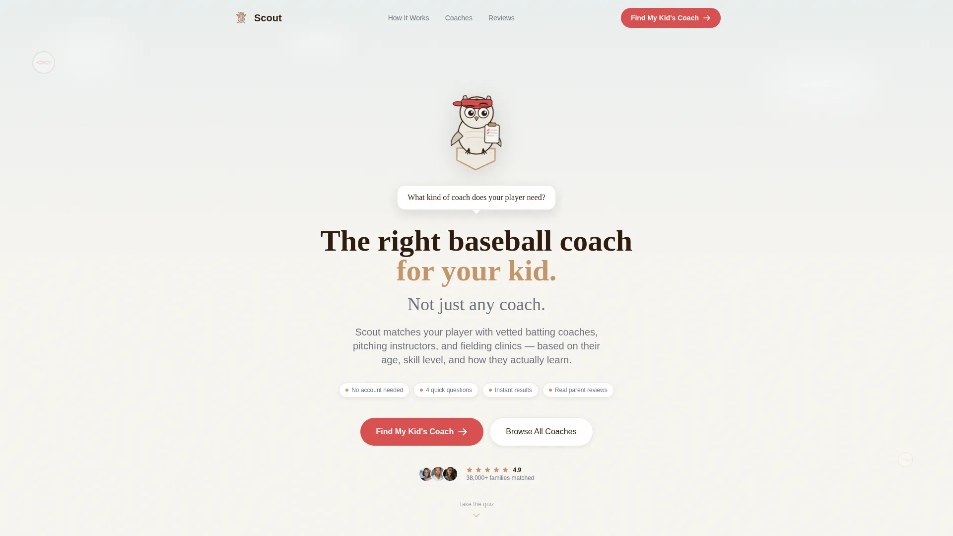 Kids Baseball Instructor Directory Landing Page