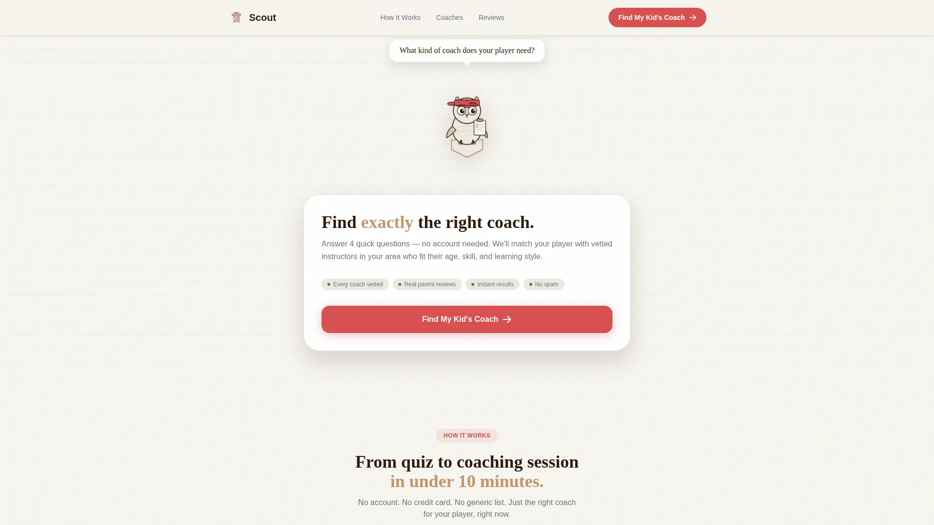 Kids Baseball Instructor Directory Landing Page