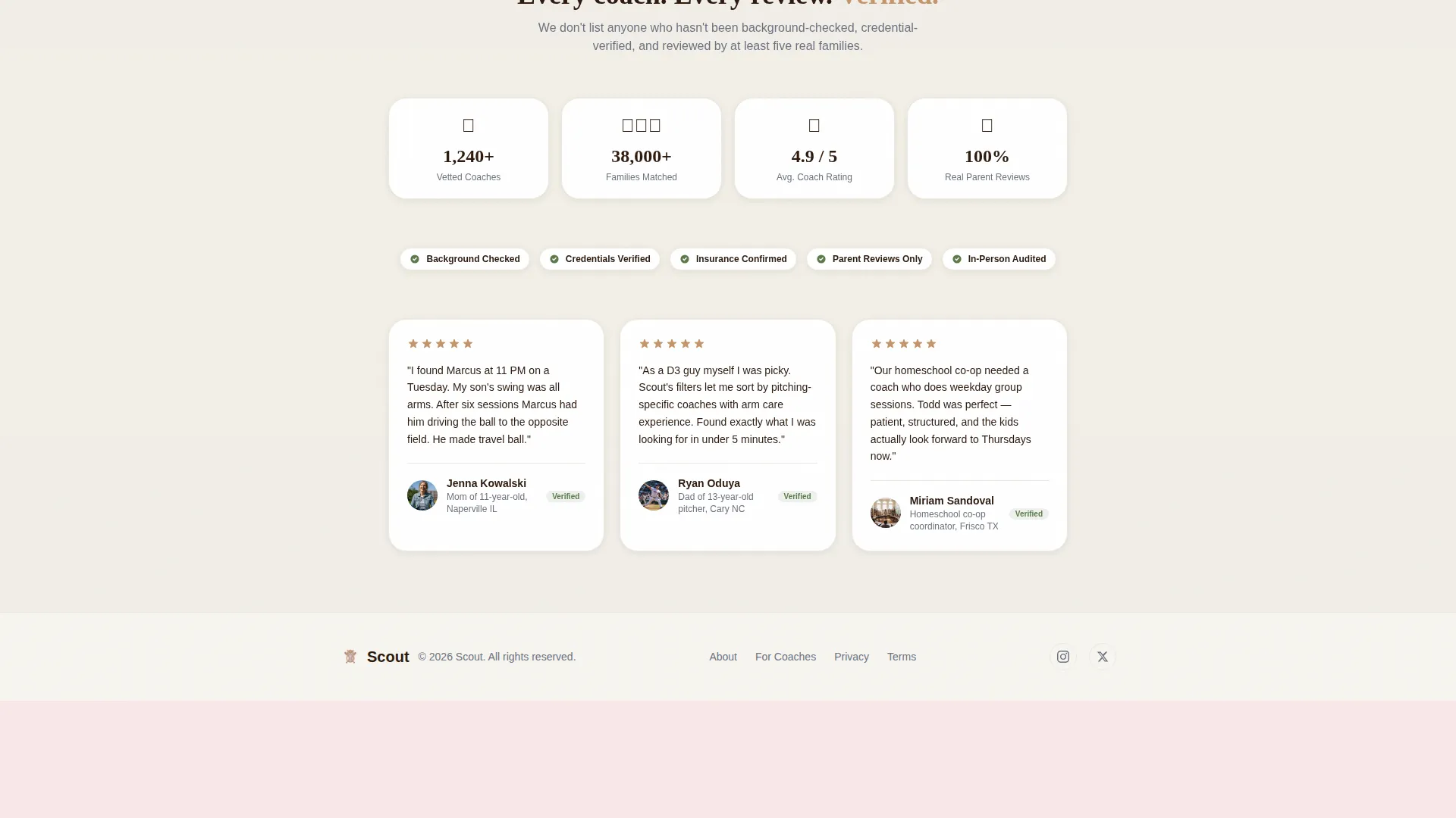 Kids Baseball Instructor Directory Landing Page