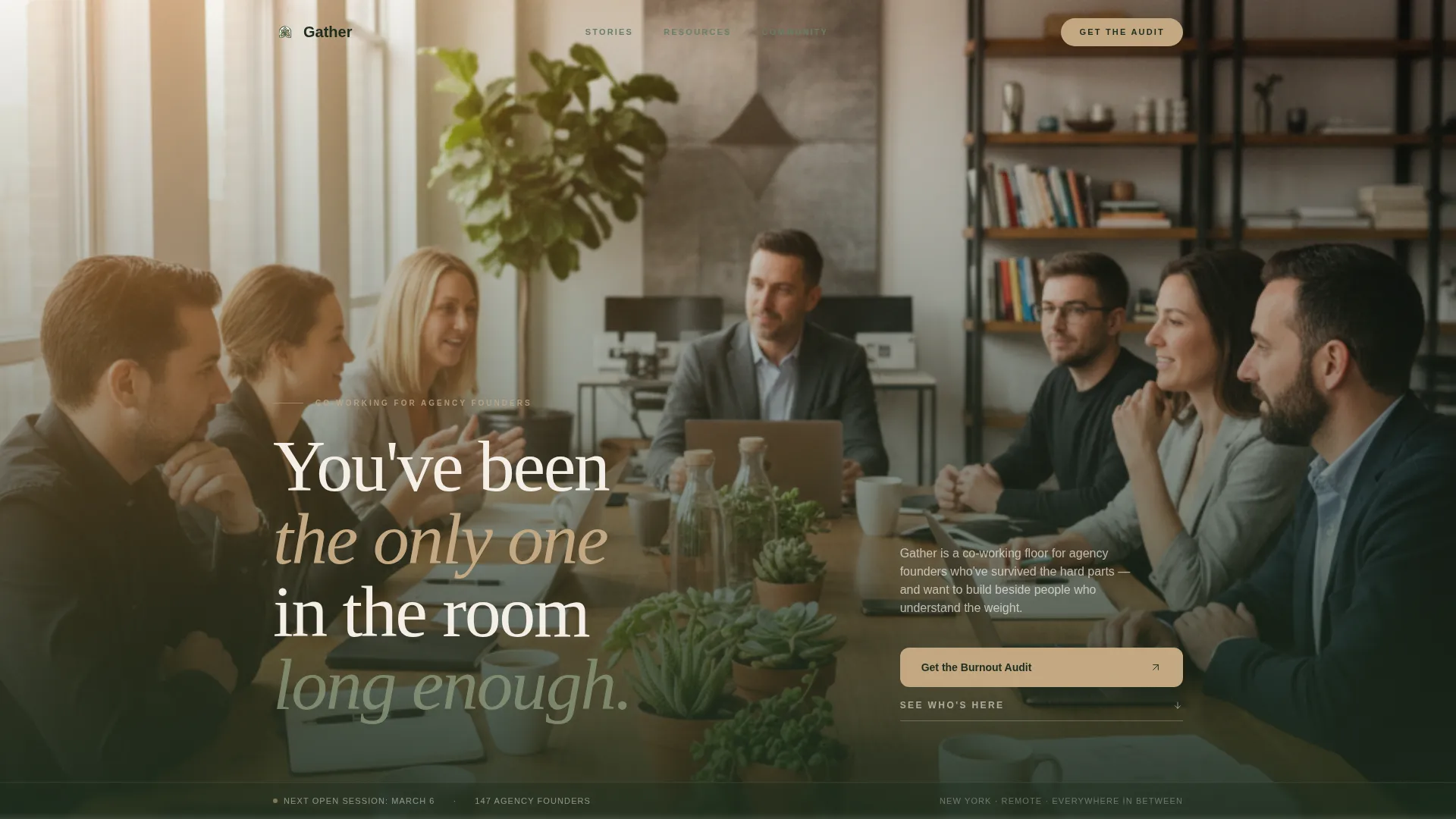Agency Owners Co-Working Community Landing Page
