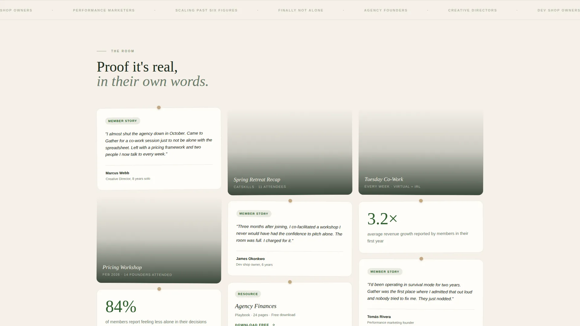 Agency Owners Co-Working Community Landing Page