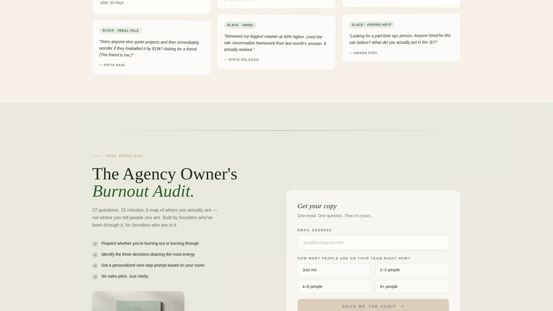 Agency Owners Co-Working Community Landing Page