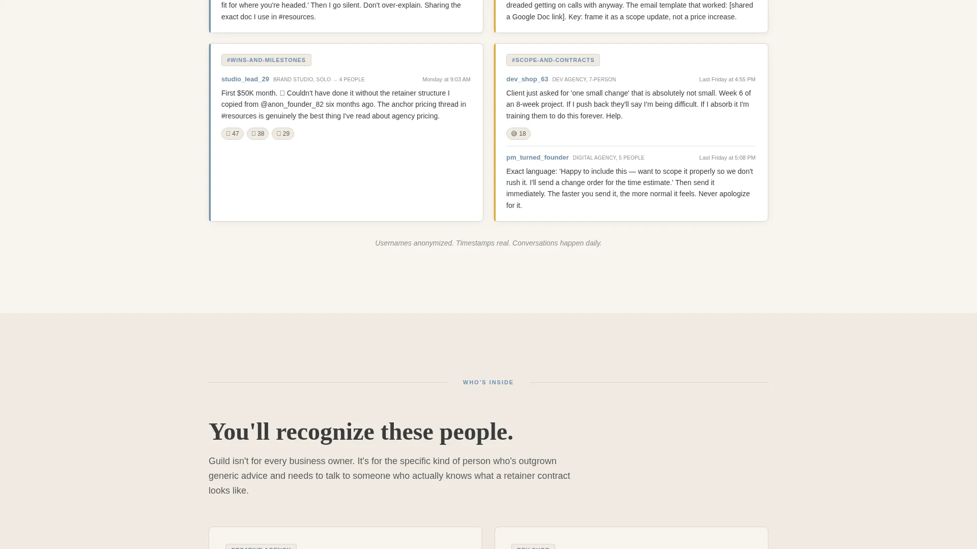 Agency Owners Free Discord Community Landing Page
