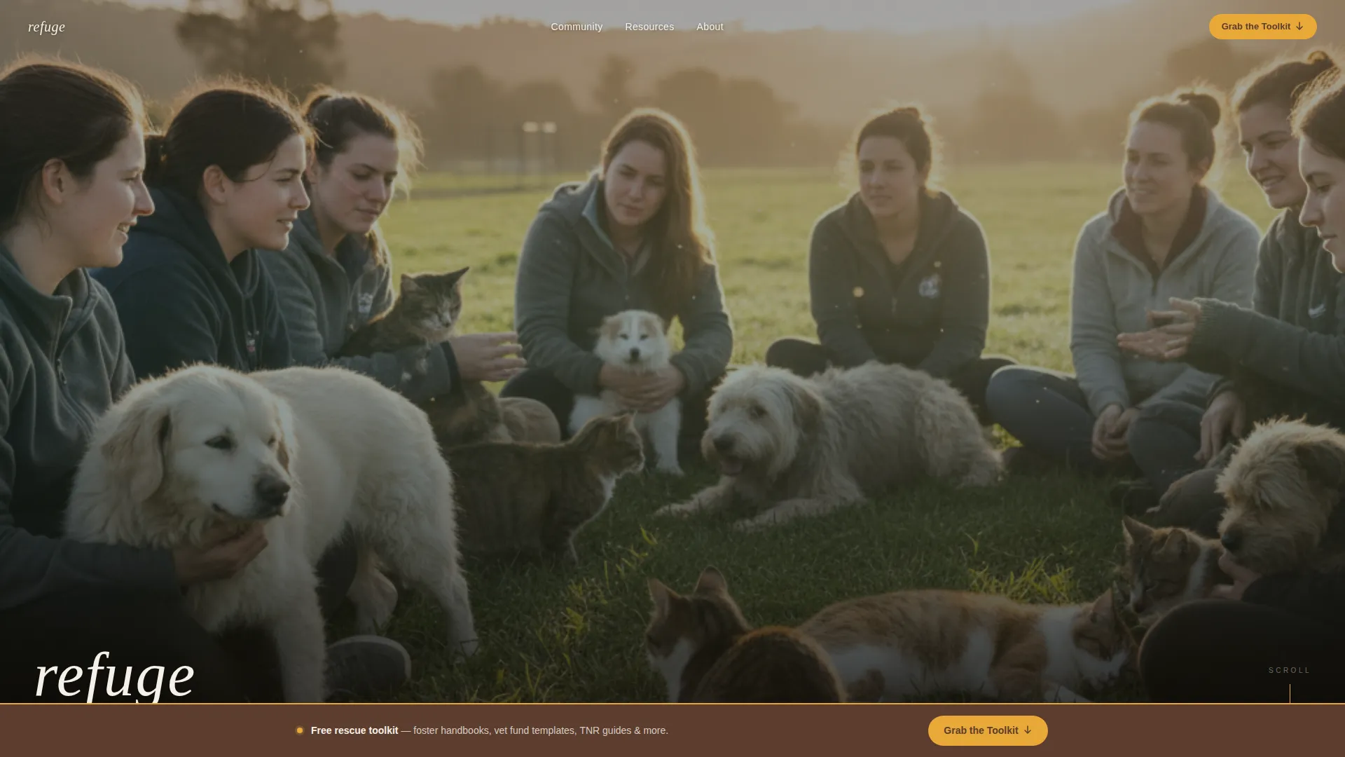 Animal Rights Community Foundation Landing Page