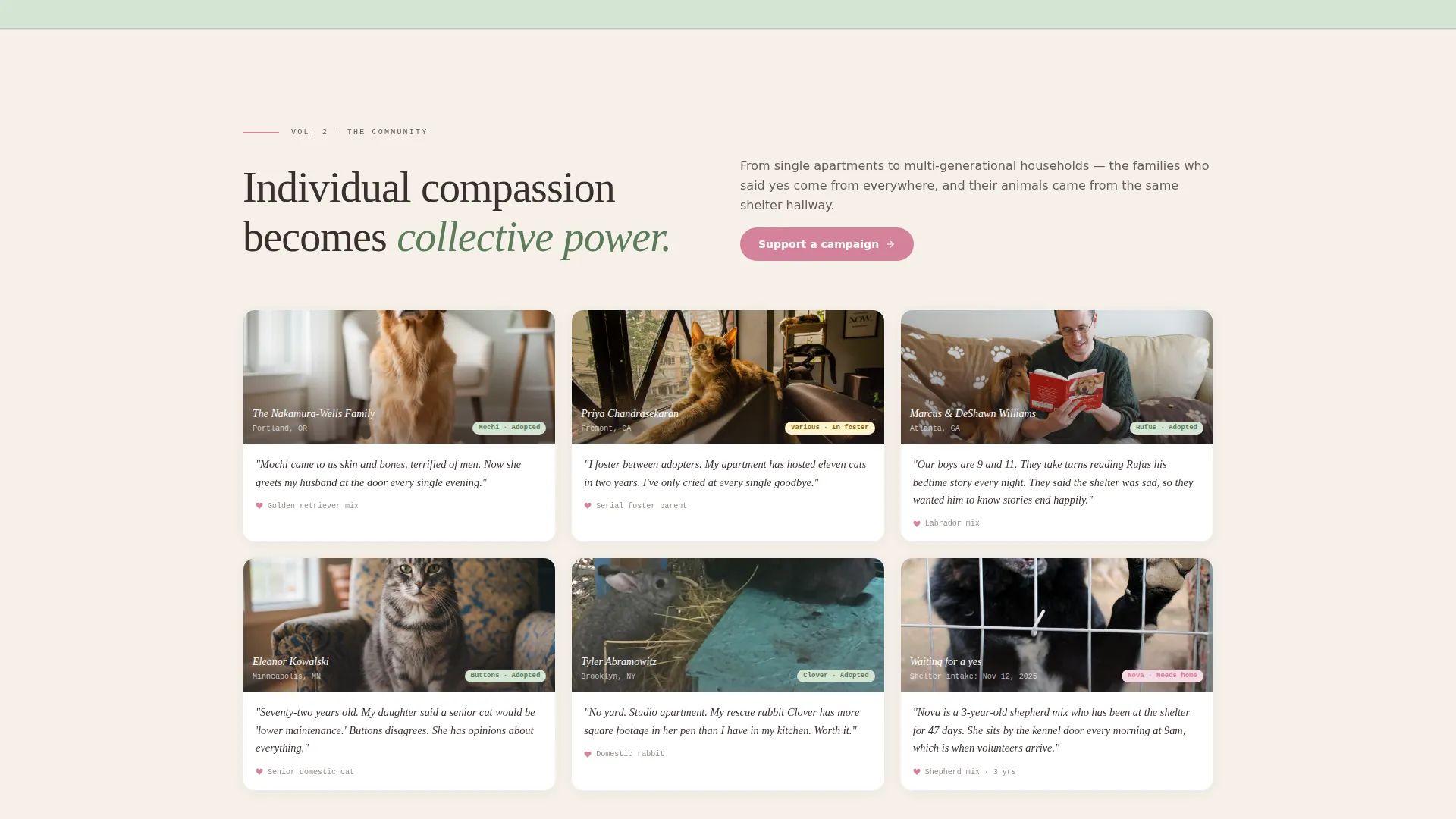 Nonprofit Animal Rescue Fundraising Landing Page Template