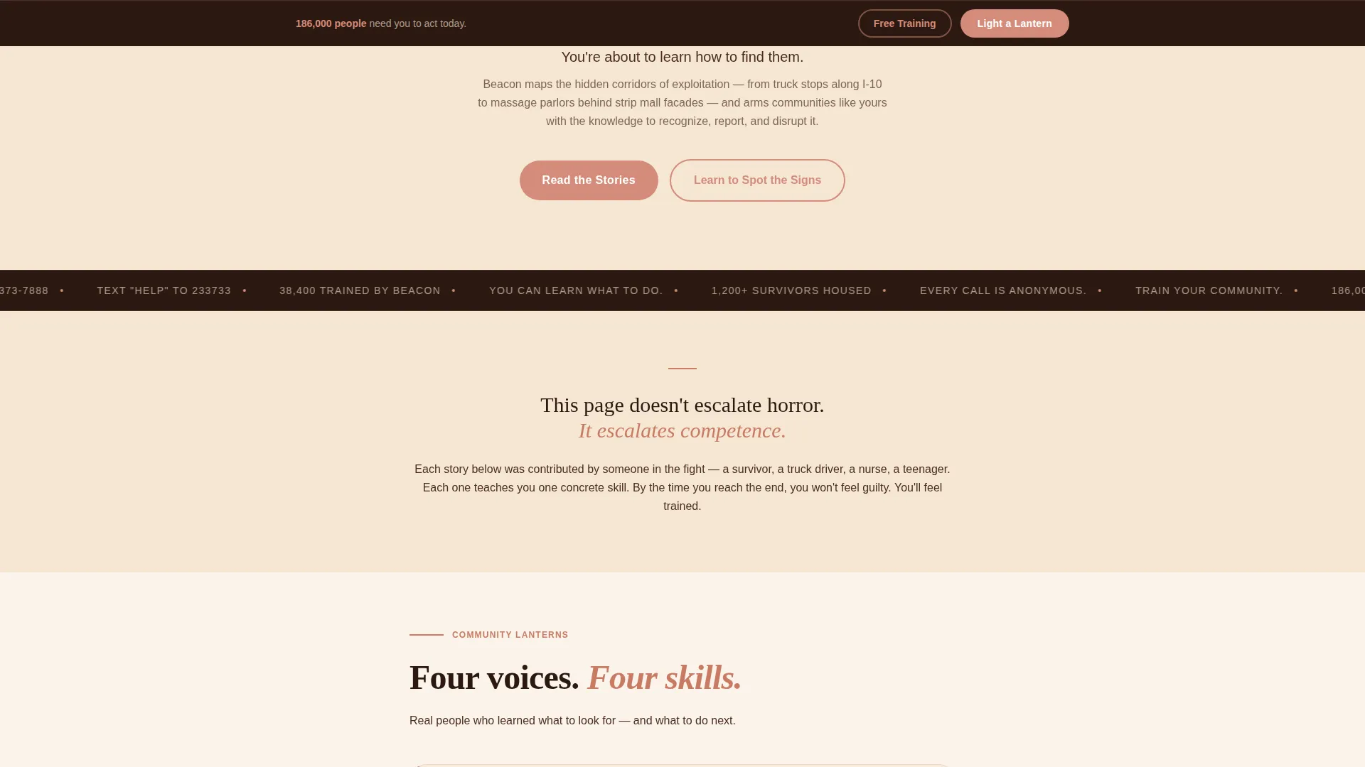 Anti-Trafficking Advocacy Landing Page Template