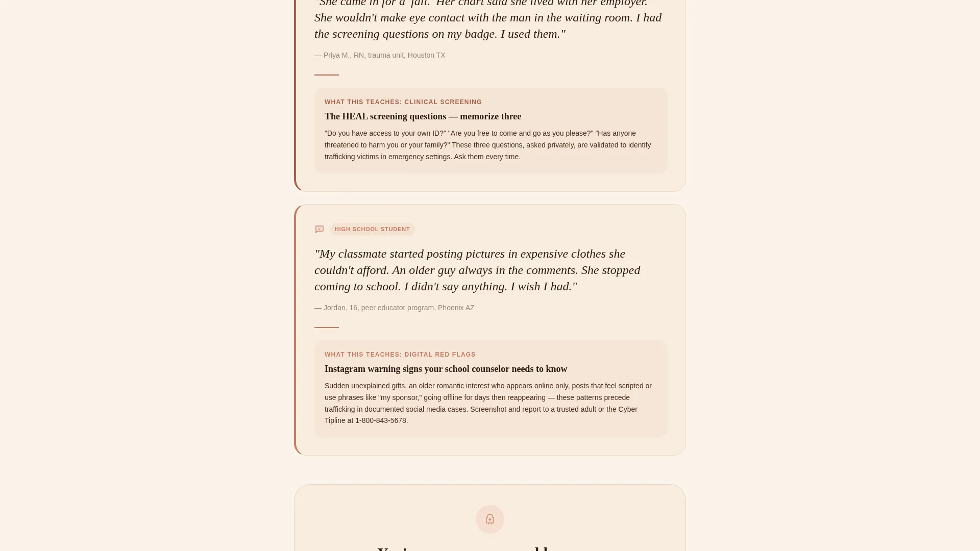 Anti-Trafficking Advocacy Landing Page Template