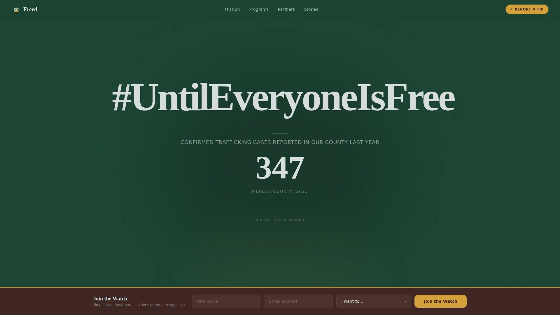 Anti-Trafficking Nonprofit Landing Page Template