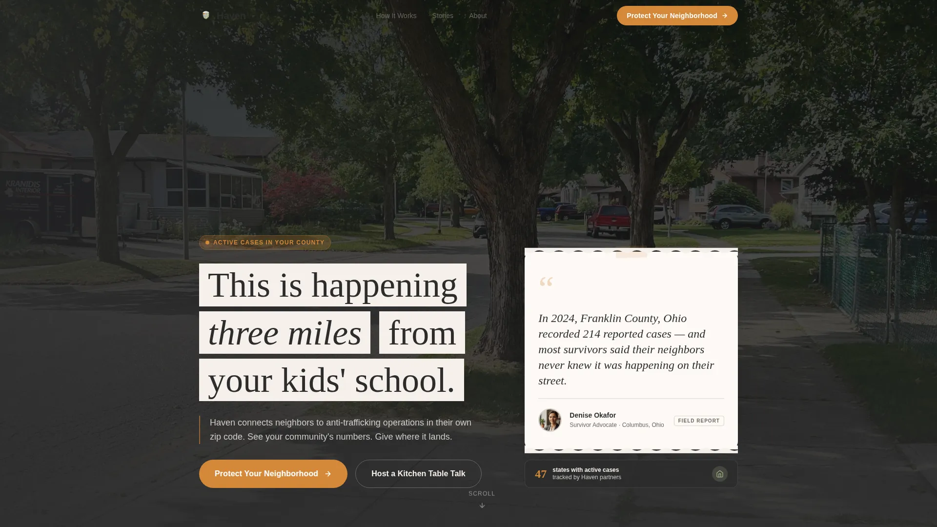 Anti-Trafficking Fundraising Landing Page Template