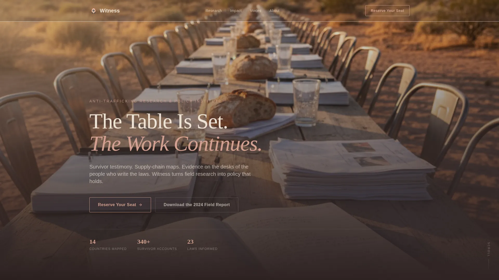 Anti-Trafficking Research Landing Page Template
