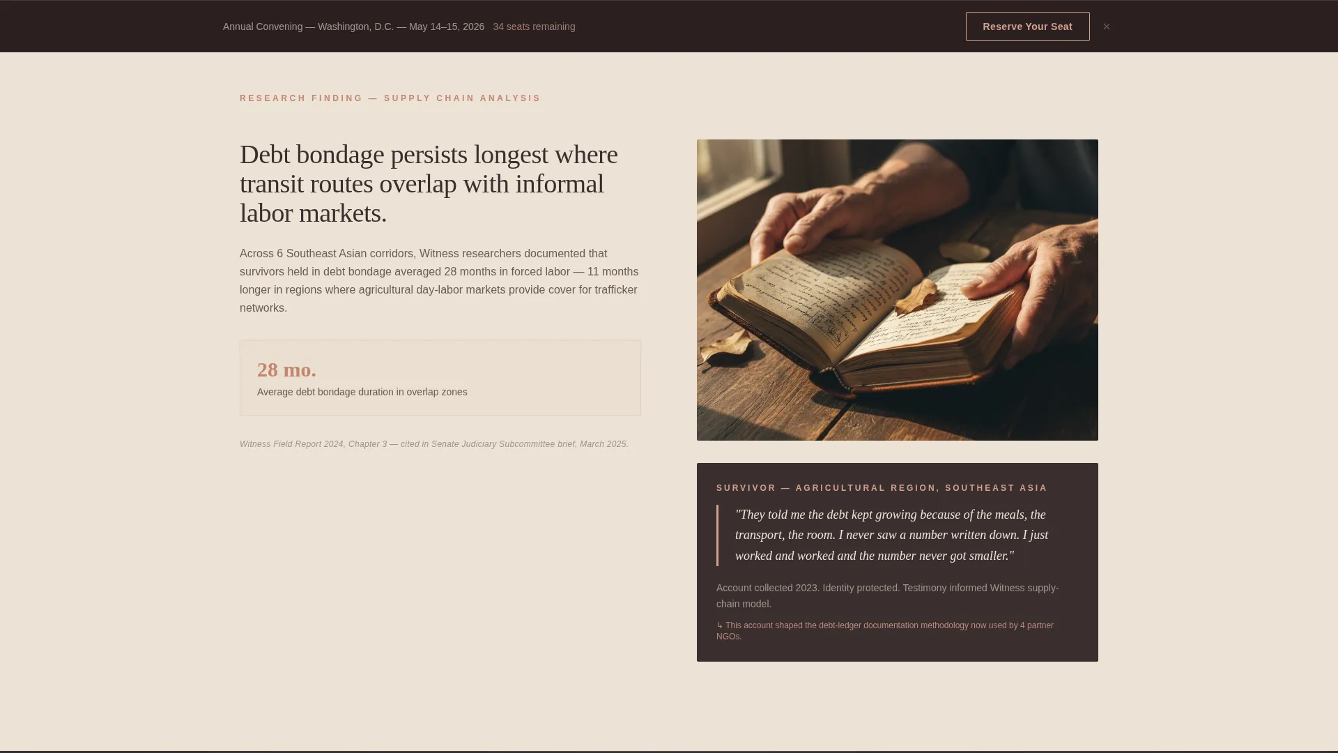 Anti-Trafficking Research Landing Page Template