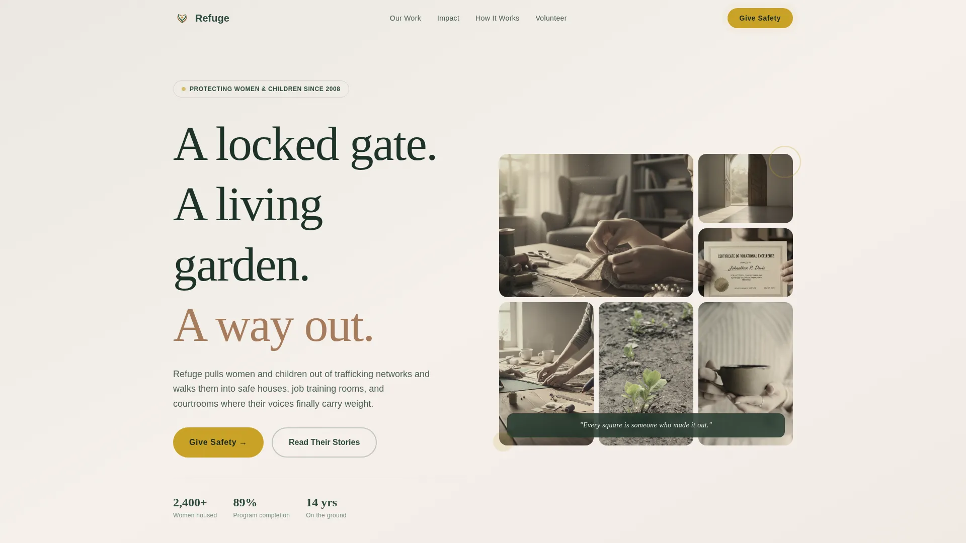 Anti-Trafficking Nonprofit Donation Landing Page Template