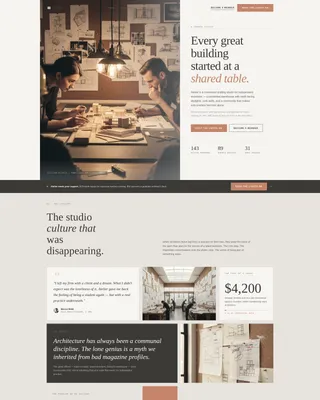 Architects Co-Working Community Landing Page