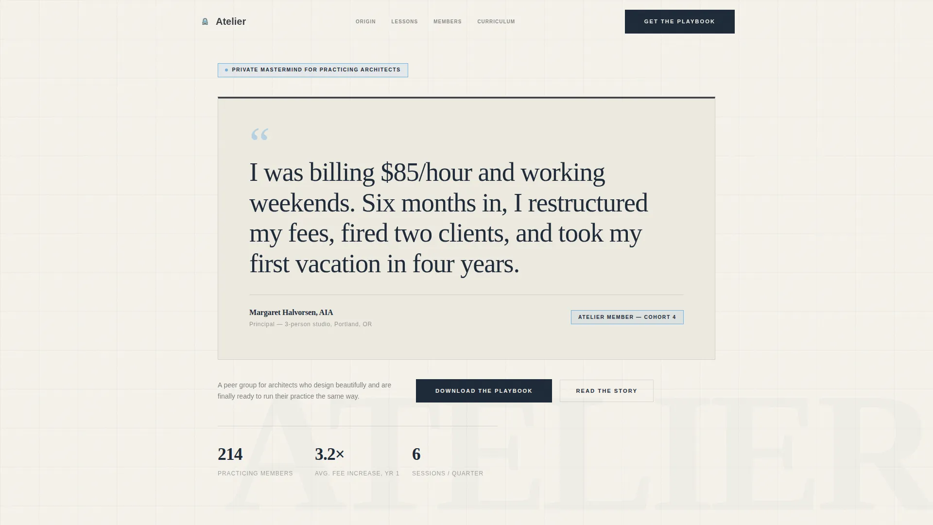 Architects Mastermind Community Landing Page Template