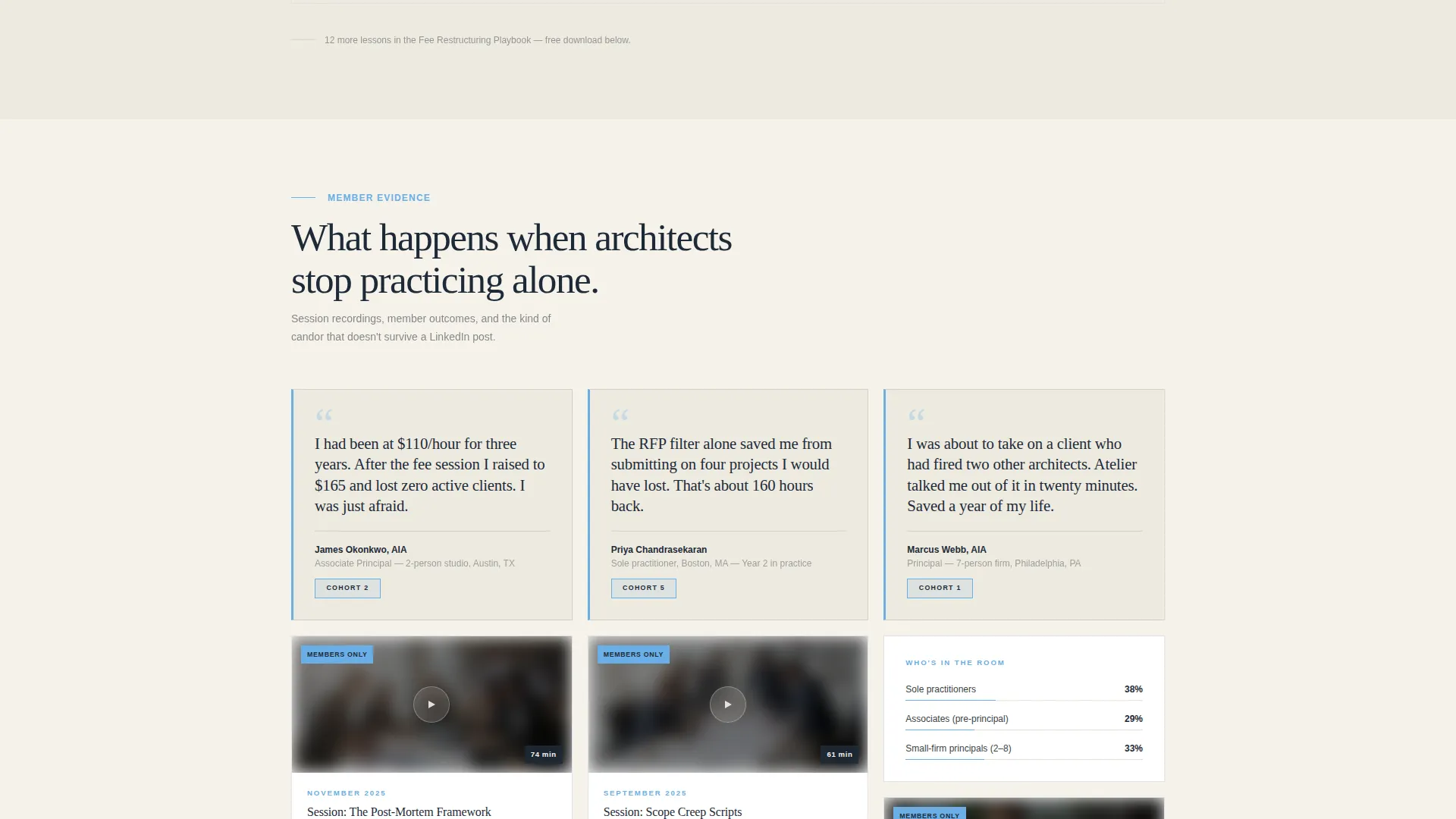Architects Mastermind Community Landing Page Template