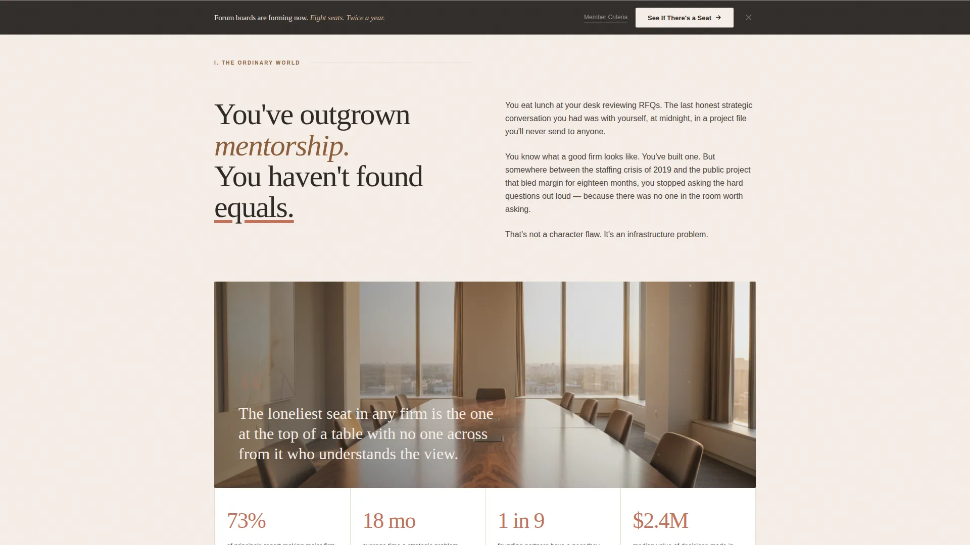 Architects Peer Advisory Board Landing Page Template