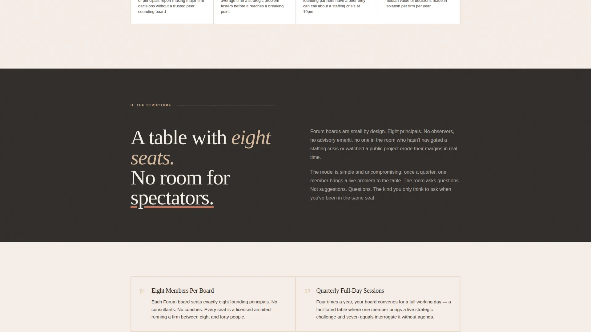 Architects Peer Advisory Board Landing Page Template