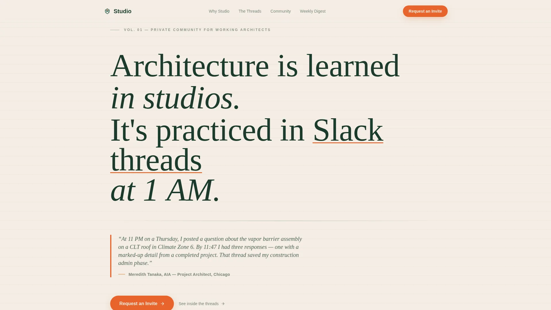 Architects Community Landing Page Template