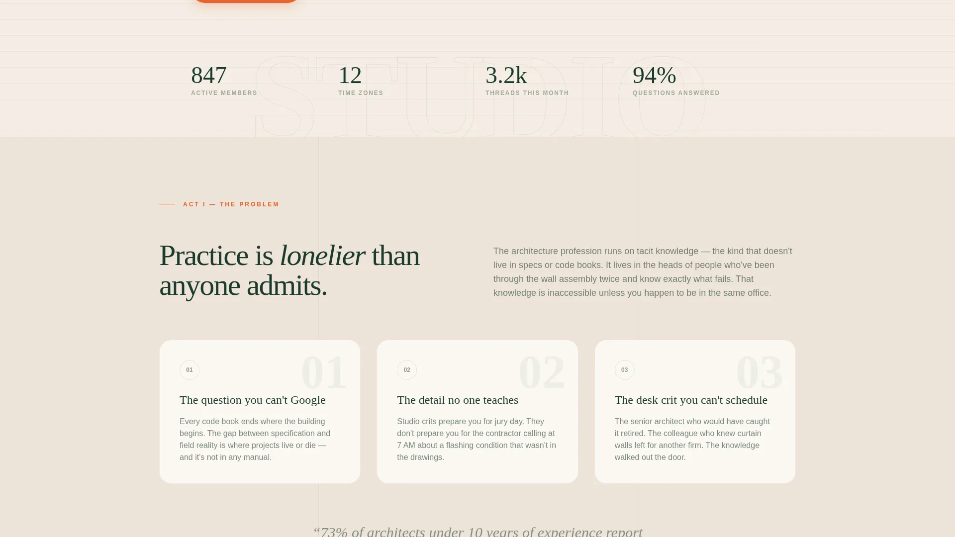Architects Community Landing Page Template