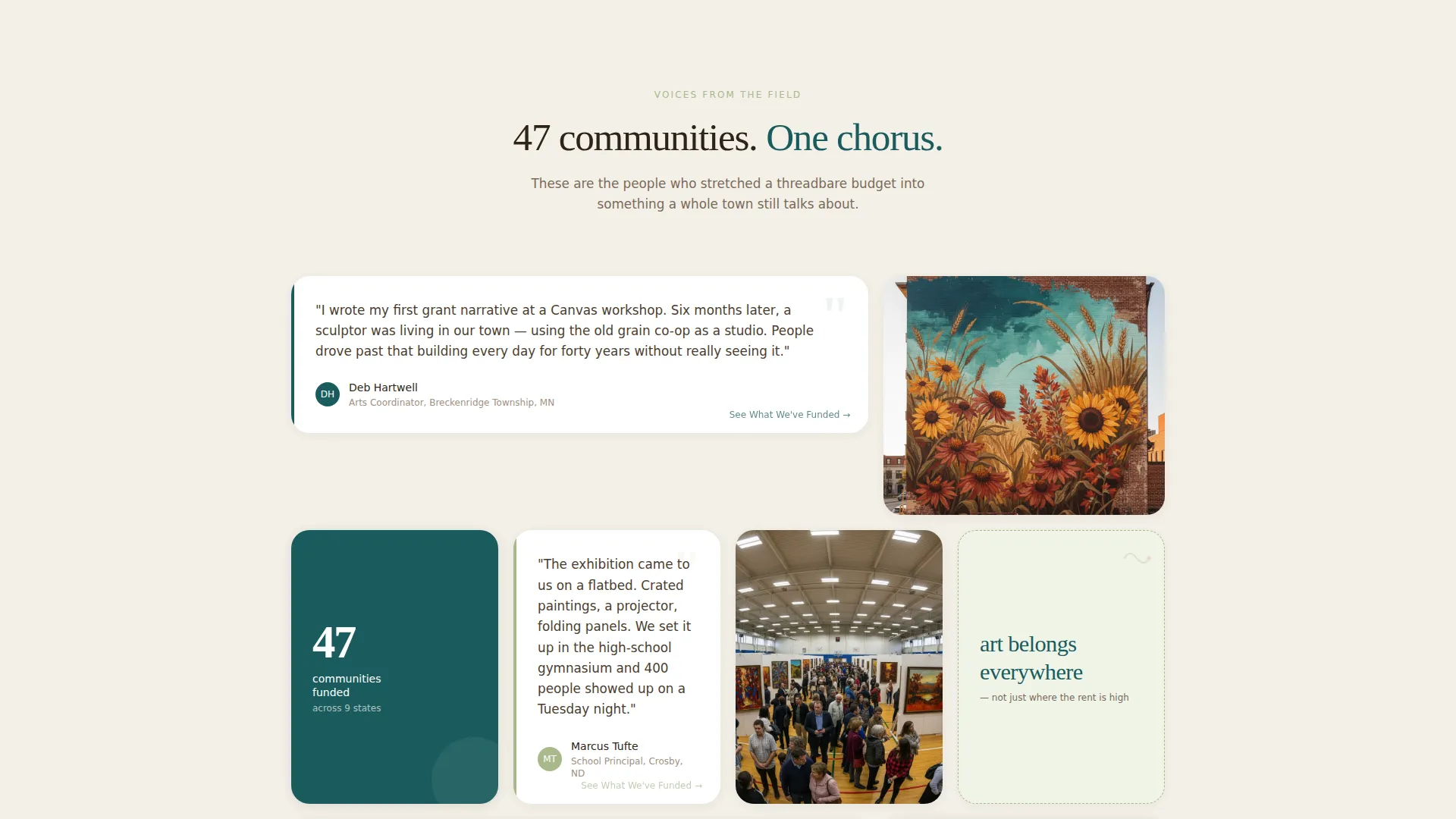 Art Council Landing Page Template for Rural Nonprofits