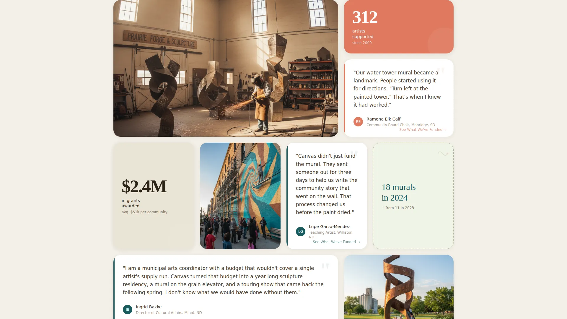Art Council Landing Page Template for Rural Nonprofits