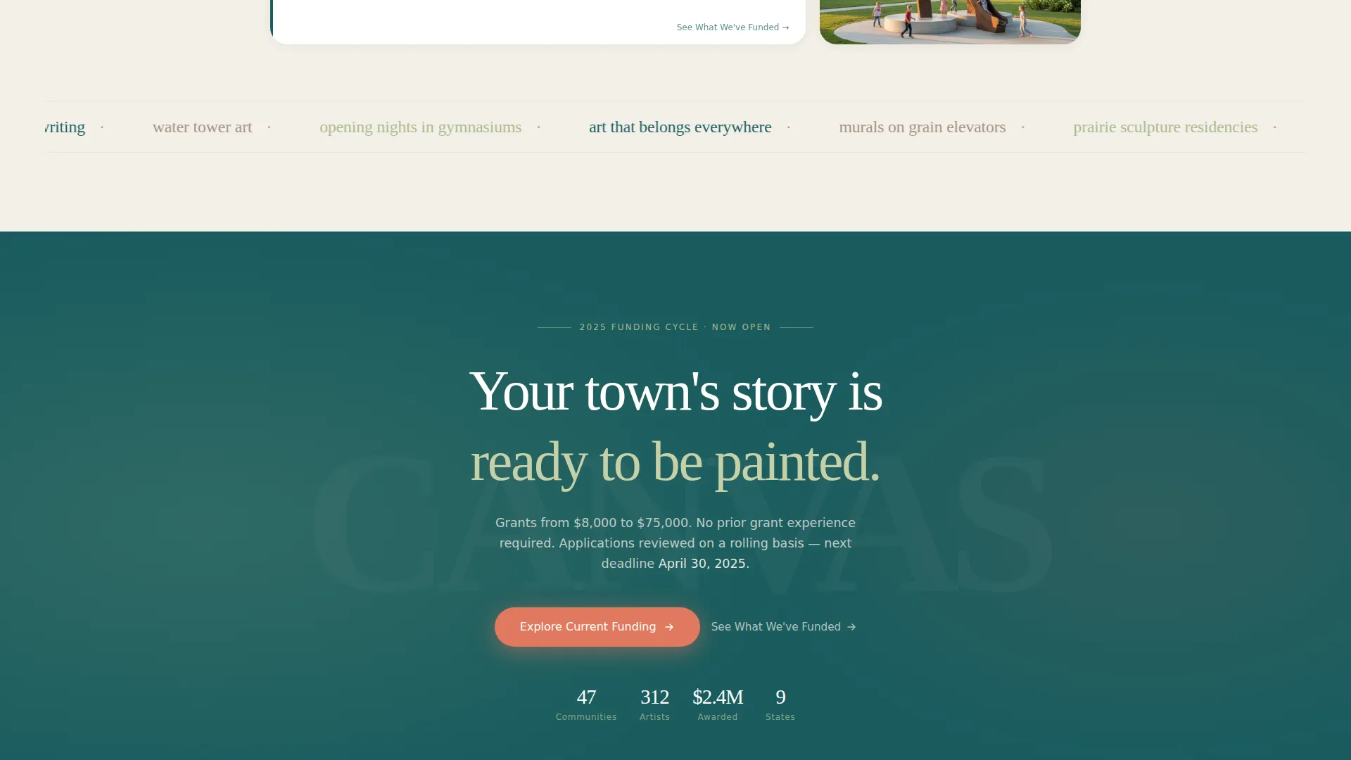 Art Council Landing Page Template for Rural Nonprofits