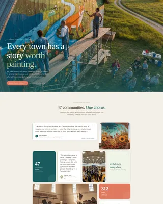 Art Council Landing Page Template for Rural Nonprofits