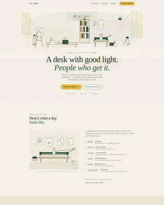 Artists & Illustrators Co-Working Landing Page