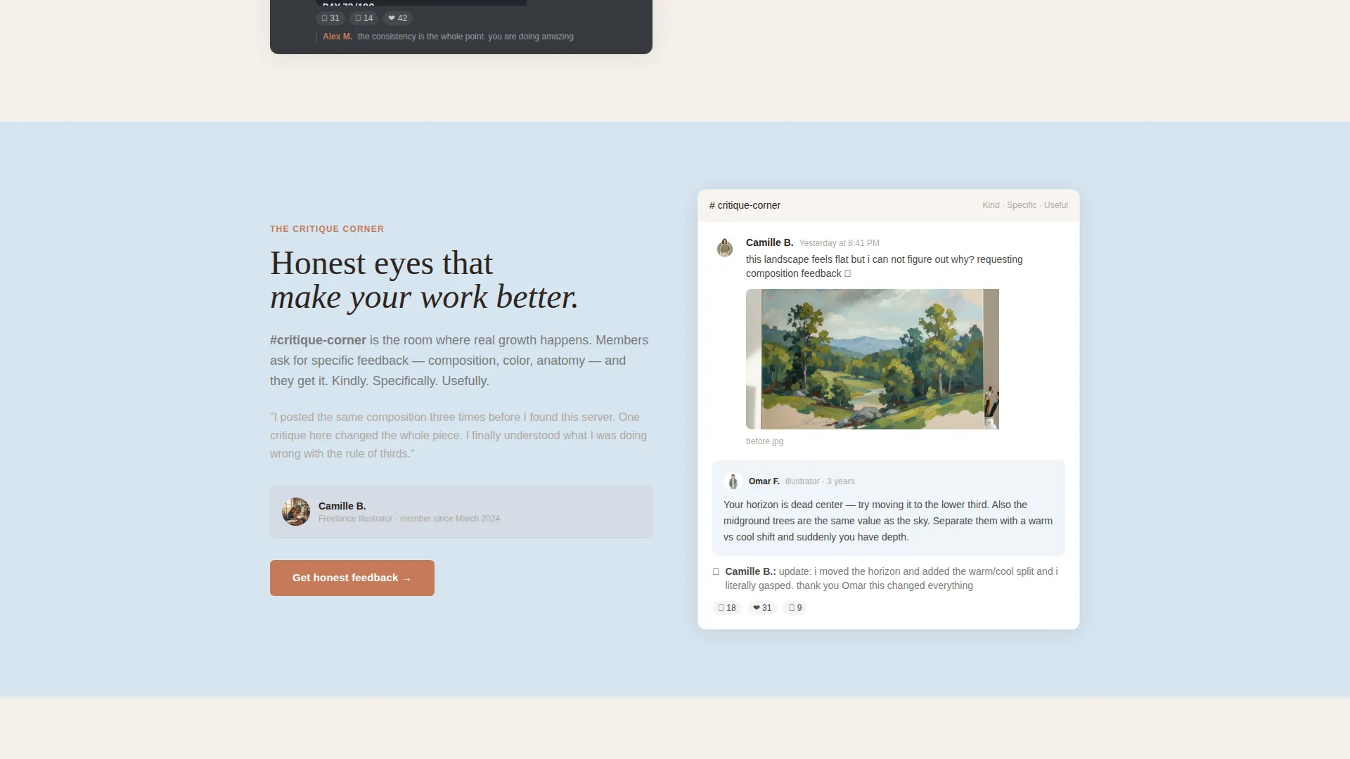 Artists & Illustrators Discord Community Landing Page