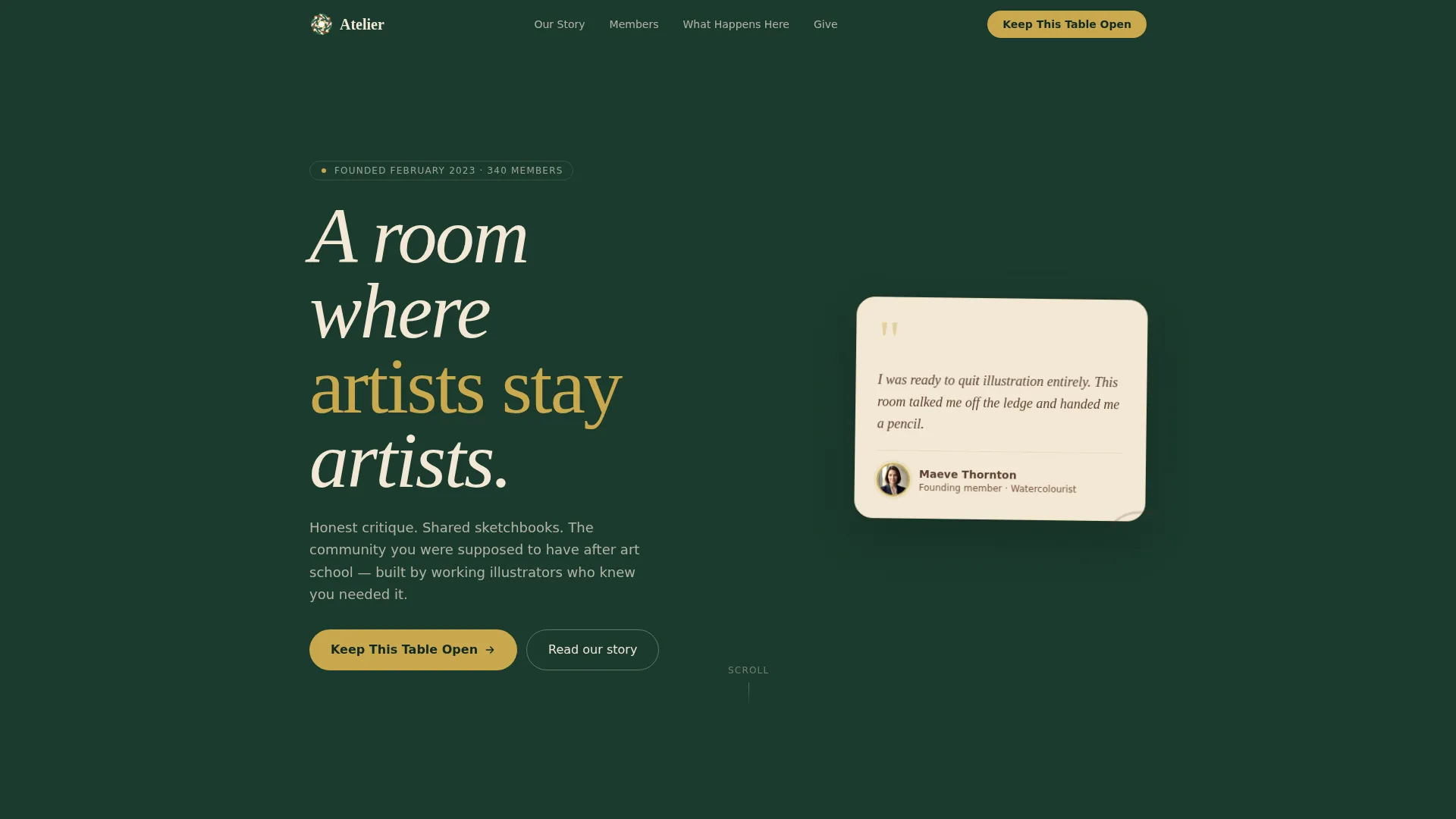Artists & Illustrators Community Landing Page Template