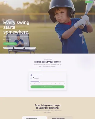Kids Baseball Specialist Booking Website Template