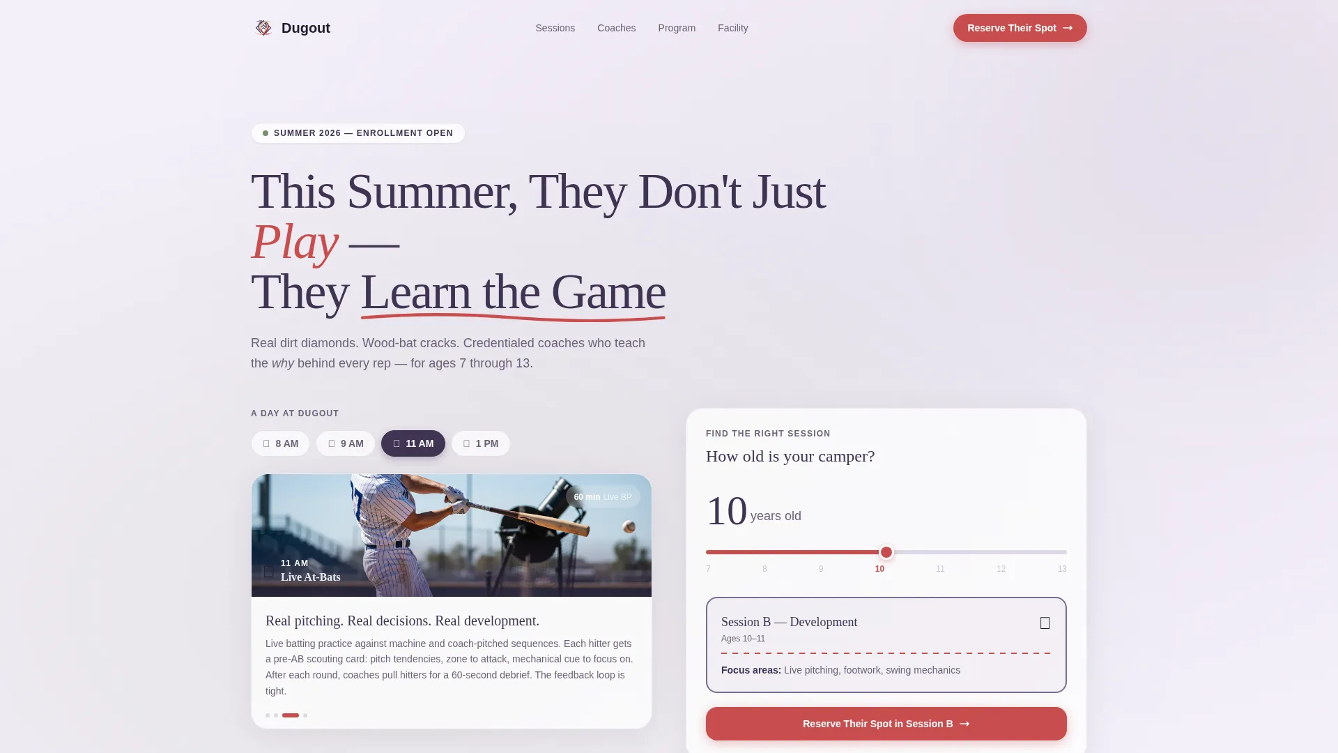 Kids Baseball Specialist Professional Website Template