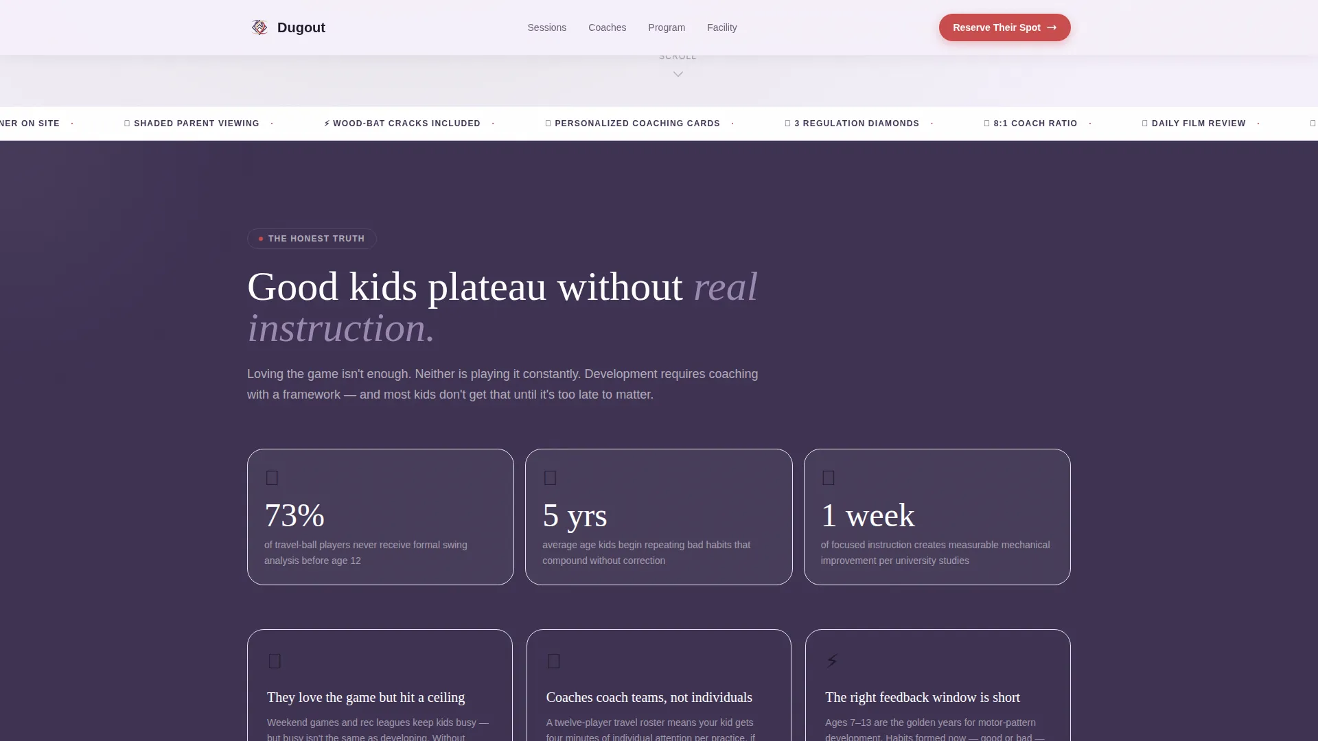 Kids Baseball Specialist Professional Website Template