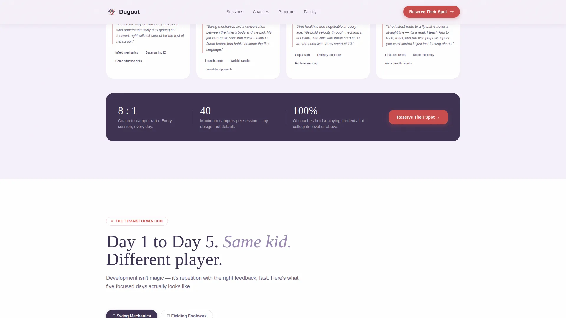 Kids Baseball Specialist Professional Website Template