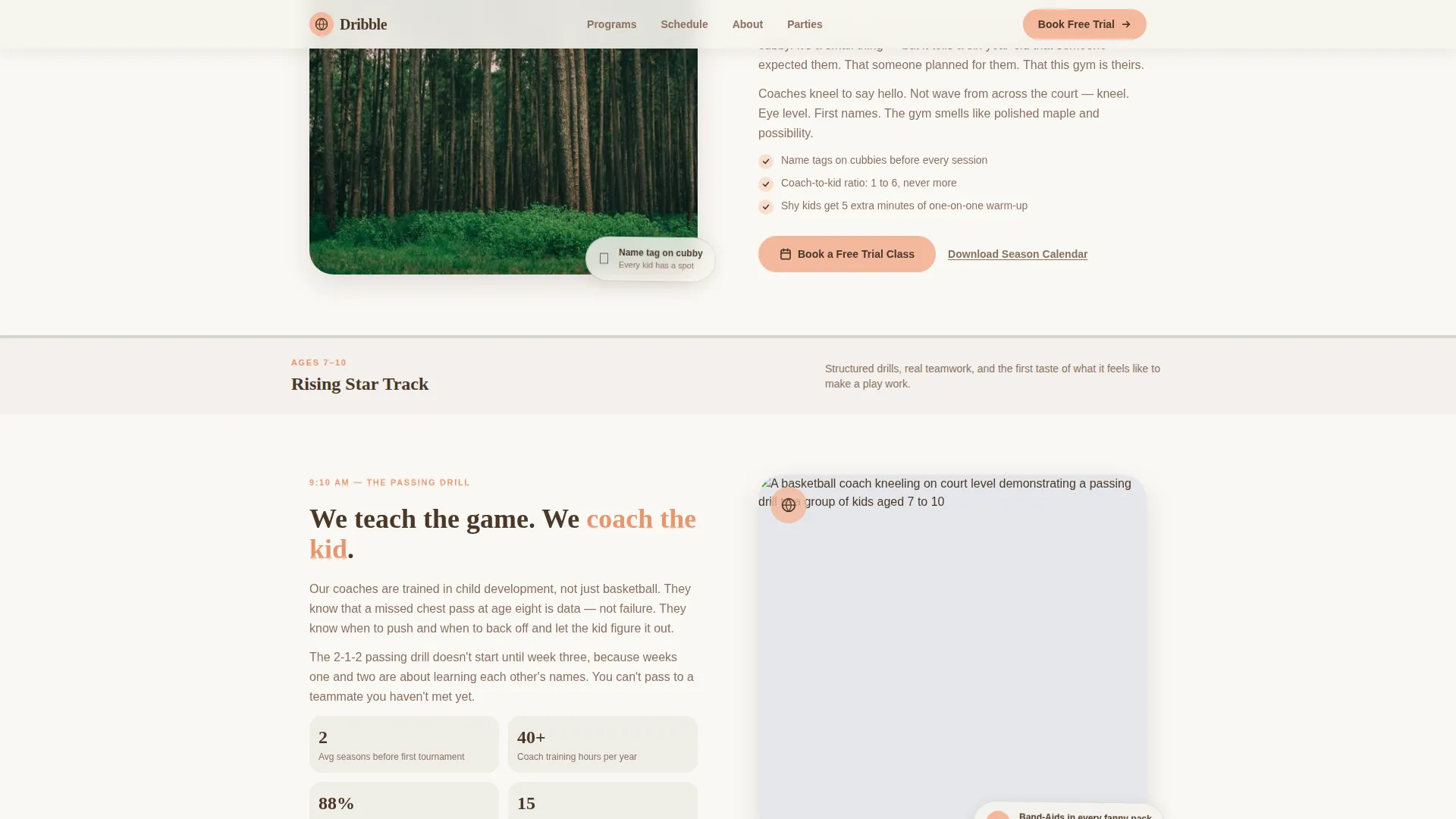 Kids Basketball Booking Website Template