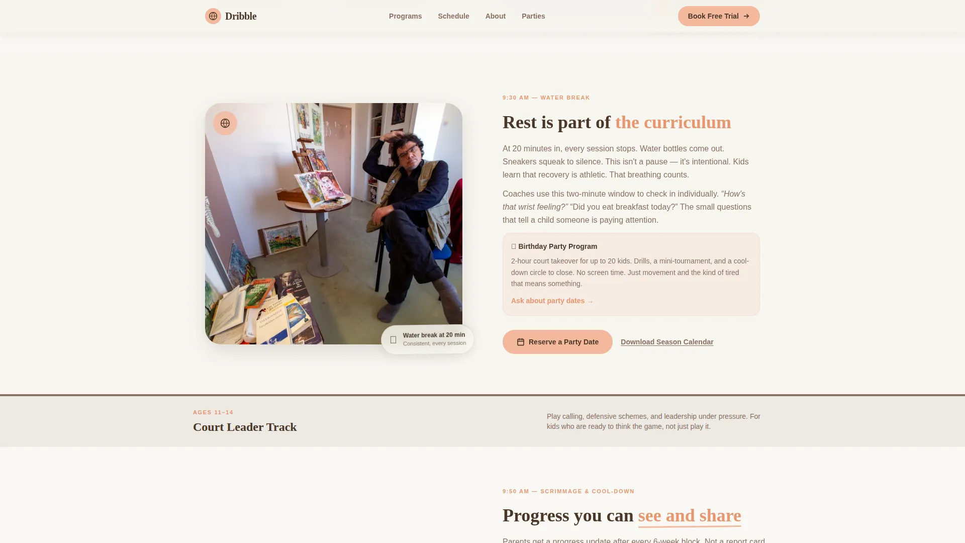 Kids Basketball Booking Website Template